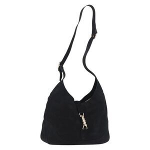 Gucci Jackie O Suede Black Leather Handbag